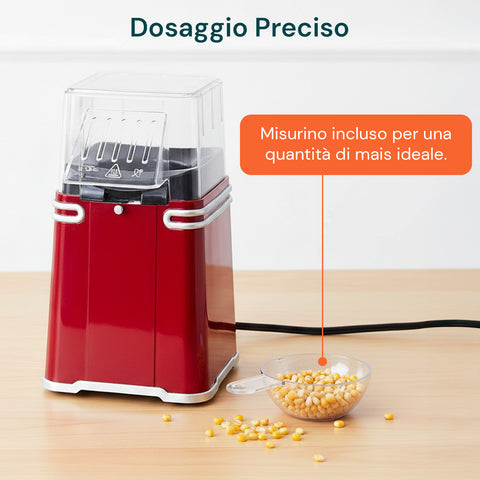Popcornmaschine mit Heißluft 1200 W – Kompakt und leistungsstark, in 3 Minuten fertig