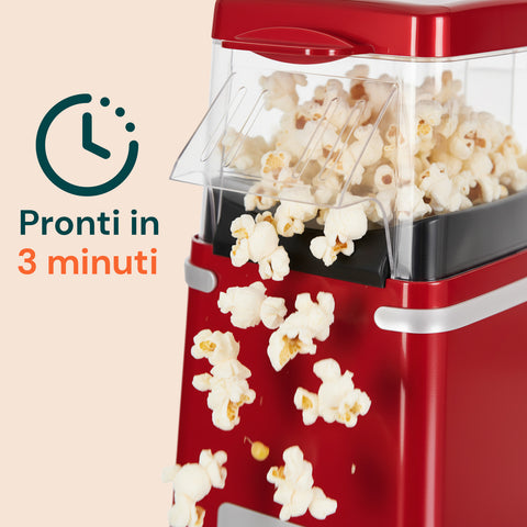 Popcornmaschine mit Heißluft 1200 W – Kompakt und leistungsstark, in 3 Minuten fertig