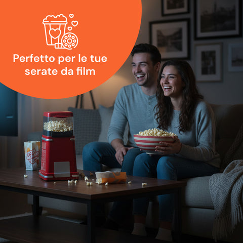 Popcornmaschine mit Heißluft 1200 W – Kompakt und leistungsstark, in 3 Minuten fertig