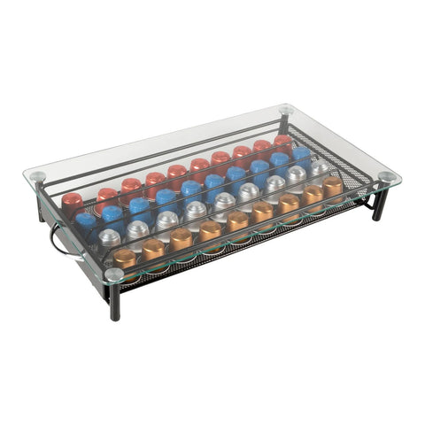 Kapselspender aus Glas und Metall für Nespresso-Kaffeekapseln, 40 Plätze, modernes Design