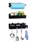 3-teiliges magnetisches Küchen-Organizer-Set: Gewürzhalter, Behälter- und Küchenrollenhalter ohne Bohren
