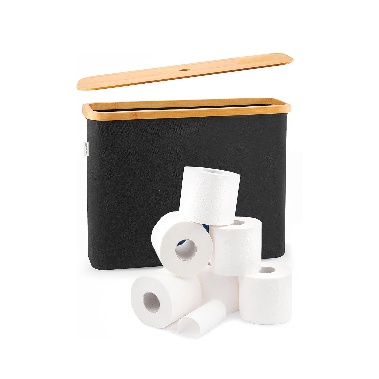 Toilettenpapierhalter mit Bambusdeckel – Elegantes und praktisches Design