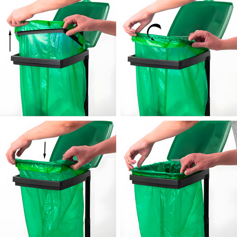 Einzelner Müllsackhalter für die getrennte Abfallsammlung 31,5x36x81cm