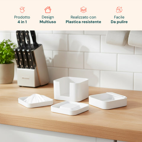4-in-1-Küchenset für Lebensmittel, Weiß
