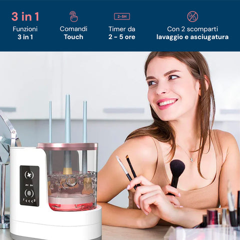Elektrischer automatischer 3-in-1-Pinselreiniger mit Wasch- und Trocknungsfunktion