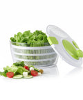 Salatschleuder mit Kurbel, transparenter Schüssel und 4-Liter-Korb