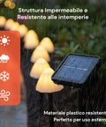 Pilzförmige Solarleuchten für den Außenbereich – 12er-Set Wegbeleuchtung mit Solarpanel und warmweißen LEDs