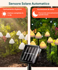 Pilzförmige Solarleuchten für den Außenbereich – 12er-Set Wegbeleuchtung mit Solarpanel und warmweißen LEDs