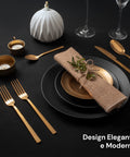 Sibilla-Besteck – 16-teiliges Set aus elegantem, glänzend goldfarbenem Edelstahl