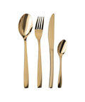 Sibilla-Besteck – 16-teiliges Set aus elegantem, glänzend goldfarbenem Edelstahl