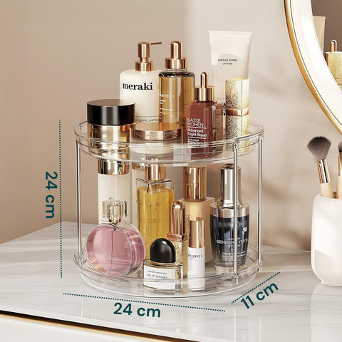 2er-Set drehbarer, wasserdichter 360°-Organizer mit 2 Ebenen für Kosmetik und Bad