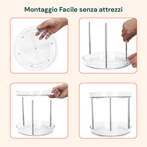 2er-Set drehbarer, wasserdichter 360°-Organizer mit 2 Ebenen für Kosmetik und Bad