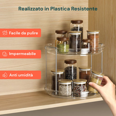 2er-Set drehbarer, wasserdichter 360°-Organizer mit 2 Ebenen für Kosmetik und Bad
