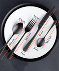 Sibilla Besteck - 24-teiliges Set aus elegantem schwarzem, satiniertem Edelstahl