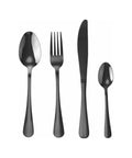 Sibilla Besteck - 24-teiliges Set aus elegantem schwarzem, satiniertem Edelstahl