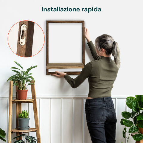 Set aus 4 Wandregalen aus Holz in verschiedenen Größen – Modernes und robustes Design