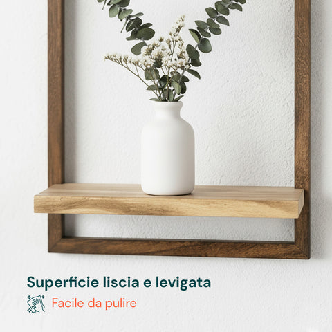 Set aus 4 Wandregalen aus Holz in verschiedenen Größen – Modernes und robustes Design
