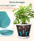 5er-Pack mehrfarbige Blumentöpfe aus umweltfreundlichem Kunststoff mit Drainage – Ø 15 cm
