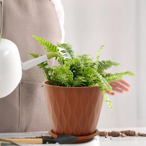 5er-Pack mehrfarbige Blumentöpfe aus umweltfreundlichem Kunststoff mit Drainage – Ø 15 cm