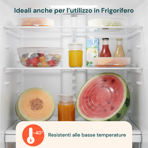 Dehnbare Silikondeckel – 6er-Set, Größen von 6 bis 19,6 cm, wiederverwendbar, BPA-frei