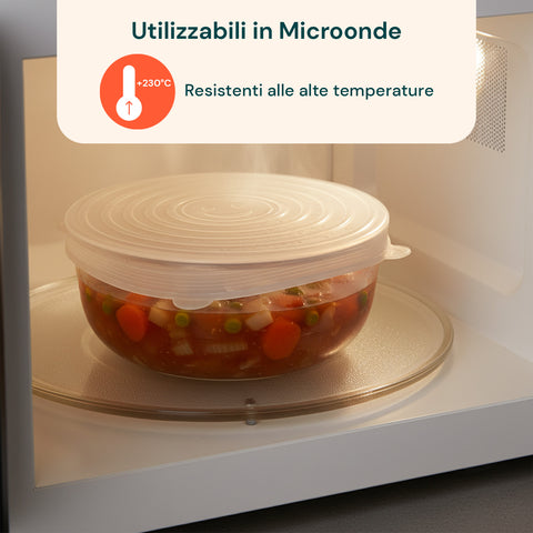 Dehnbare Silikondeckel – 6er-Set, Größen von 6 bis 19,6 cm, wiederverwendbar, BPA-frei