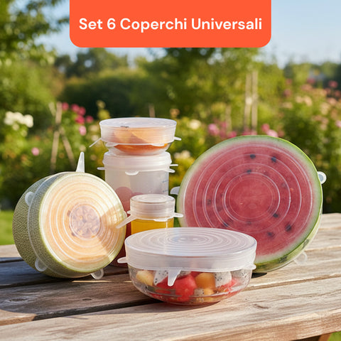 Dehnbare Silikondeckel – 6er-Set, Größen von 6 bis 19,6 cm, wiederverwendbar, BPA-frei