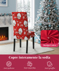 Set mit 6 weihnachtlichen Stuhlbezügen mit Weihnachtsmann – elastisch und dekorativ