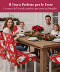 Set mit 6 weihnachtlichen Stuhlbezügen mit Weihnachtsmann – elastisch und dekorativ