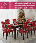 Set mit 6 weihnachtlichen Stuhlbezügen mit Weihnachtsmann – elastisch und dekorativ