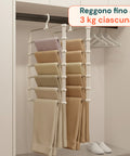 Set mit 6 klappbaren Kleiderbügeln mit 6 Ebenen aus Polypropylen und Stahl