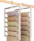 Set mit 6 klappbaren Kleiderbügeln mit 6 Ebenen aus Polypropylen und Stahl