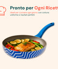 2er-Set antihaftbeschichtete Wellen-Pfannen, 24-28 cm, blau, mit Soft-Touch-Griff