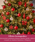 Rotes Weihnachtsdekorationsset – 102 Teile mit Stern und verschiedenen Ornamenten