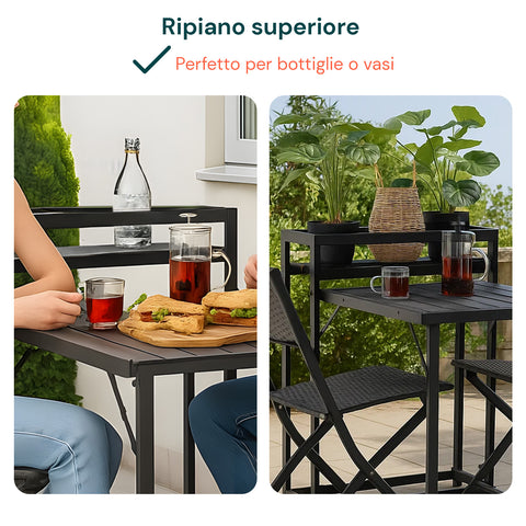Set aus Klapptisch und Klappstühlen mit kompaktem Klappmechanismus für den Außenbereich, einfach zu verstauen