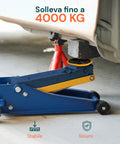 Hydraulischer Wagenheber mit 4 Tonnen Tragkraft, bidirektionalen Rädern und Sicherheitsventil