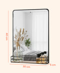 Spiegel mit MDF-Ablage 40x30 cm – Modernes Wanddesign