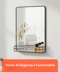 Spiegel mit MDF-Ablage 40x30 cm – Modernes Wanddesign