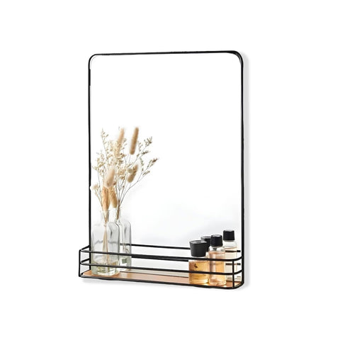Spiegel mit MDF-Ablage 40x30 cm – Modernes Wanddesign
