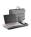 Avilia XL-Betttablett, tragbarer Schreibtisch für Notebook mit grauer Tasche, Mauspad und Smartphone-Halterung inklusive