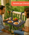 Perfekter Klapptisch für 2 Personen, ideal für Frühstück und entspannte Momente zu zweit auf dem Balkon