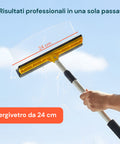 Fensterabzieher 24 cm mit ausziehbarem Griff – Fensterwischer aus PP und Aluminium 79–120 cm