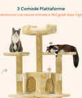 Kratzbaum für Katzen, 170 cm, mit Katzenhöhle, Gittern und Montagezubehör