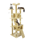 Kratzbaum für Katzen, 170 cm, mit Katzenhöhle, Gittern und Montagezubehör