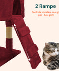 Kratzbaum für Katzen, 170 cm, mit Katzenhöhle, Gittern und Montagezubehör