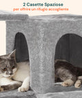 Kratzbaum für Katzen, 170 cm, mit Katzenhöhle, Gittern und Montagezubehör