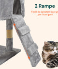 Kratzbaum für Katzen, 170 cm, mit Katzenhöhle, Gittern und Montagezubehör
