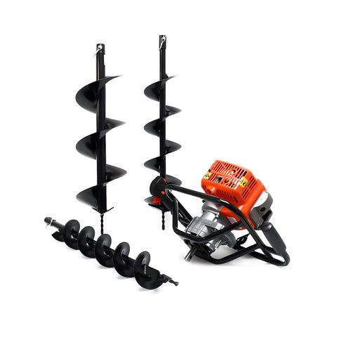 Benzin-Erdbohrer, 2-Takt, 51,7 cm³, mit 1,4-kW-Motor und 3 Bohrern inklusive