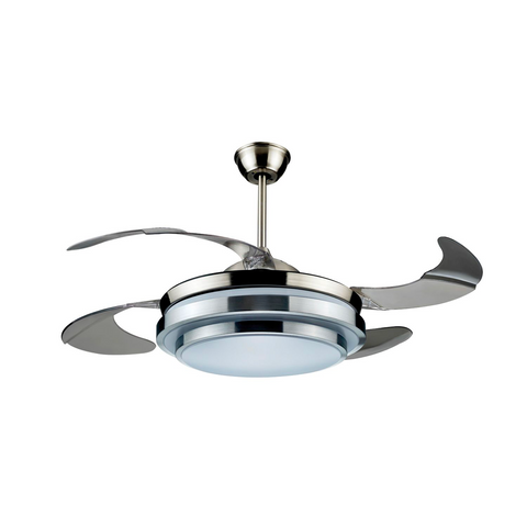 Deckenventilator mit 4 einziehbaren Flügeln, Licht und Fernbedienung, 35 W