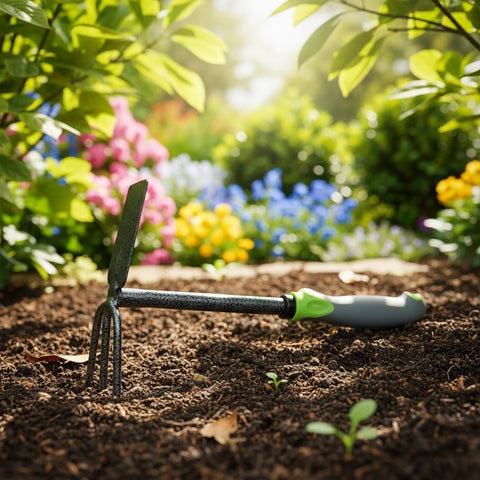 Gartenhacke/-rechen aus Stahl, 31 cm