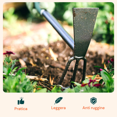 Gartenhacke/-rechen aus Stahl, 31 cm